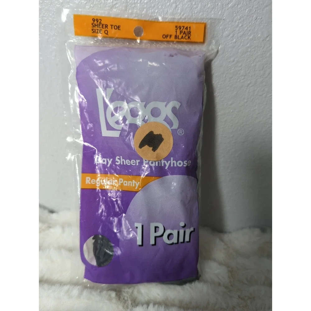Legs Sheer Toe Day Sheer Regular Panty Pantyhose‎ Off Black Size Q NWT